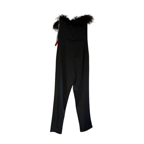 Mac Duggal NEW Size 12 68146 Black Feather Neck Sleeveless Strapless Jumpsuit - Picture 7 of 8